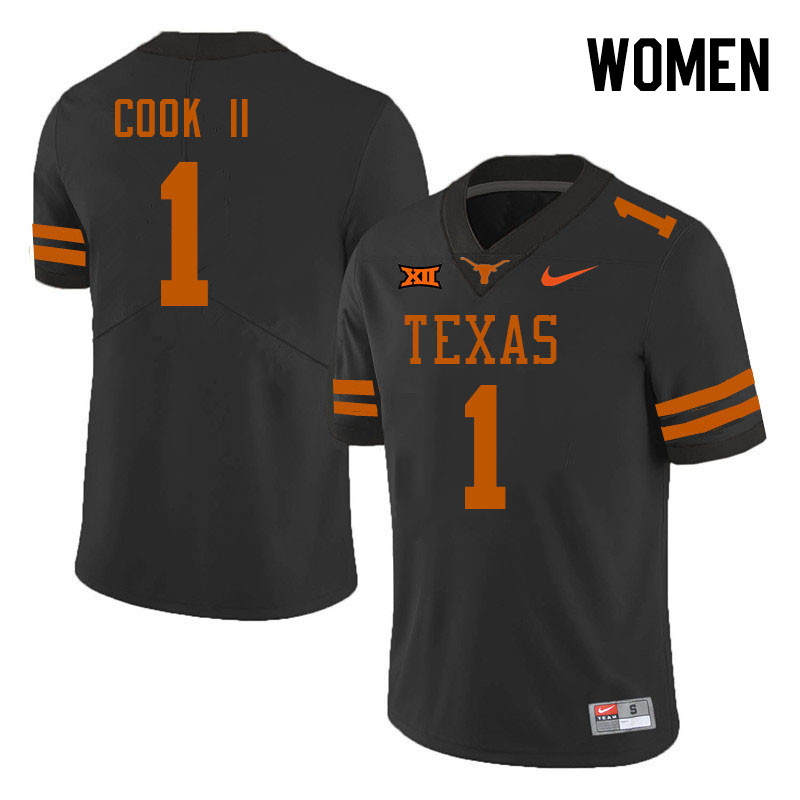 Women #1 Johntay Cook II Texas Longhorns College Football Jerseys Stitched-Black